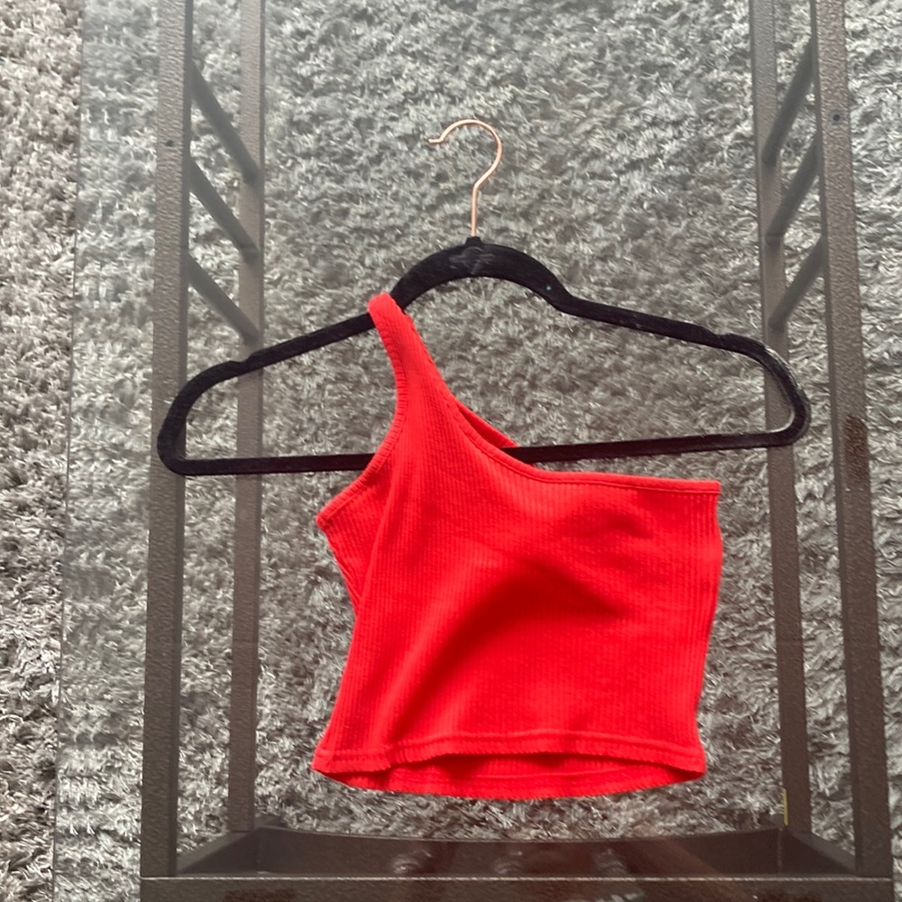 Pink knit one strap top